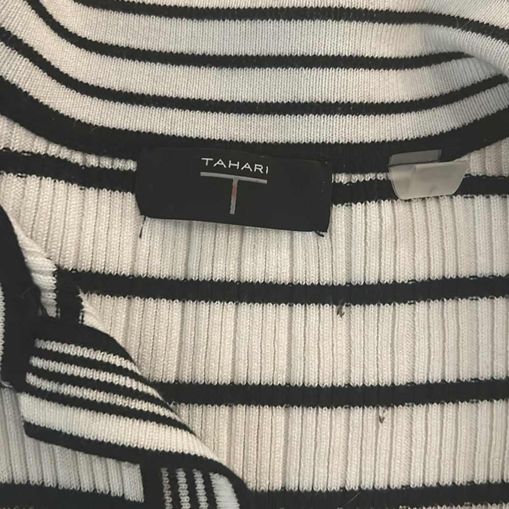 Tahari striped sweater polo L - Picture 2 of 5